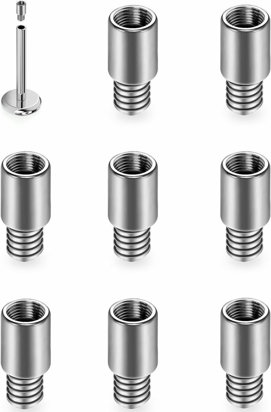 Prjndjw Body Piercing Studs | Prjndjw 14G 16G Internal Thread Titanium Extension Replacement Piercing Bar Nose Rings Earrings Studs Lip Rings Labret Jewelry Lobe Earrings Studs Cartilage Medusa Piercings 2Mm