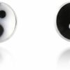 AeraVida Body Piercing Studs | Aeravida 22G A Pair Of Petite Colored Enamel Yin-Yang Balance Sterling Silver Nose Ring | Yin Yang Nose Ring | Nose Ring Studs For Women Sterling Silver