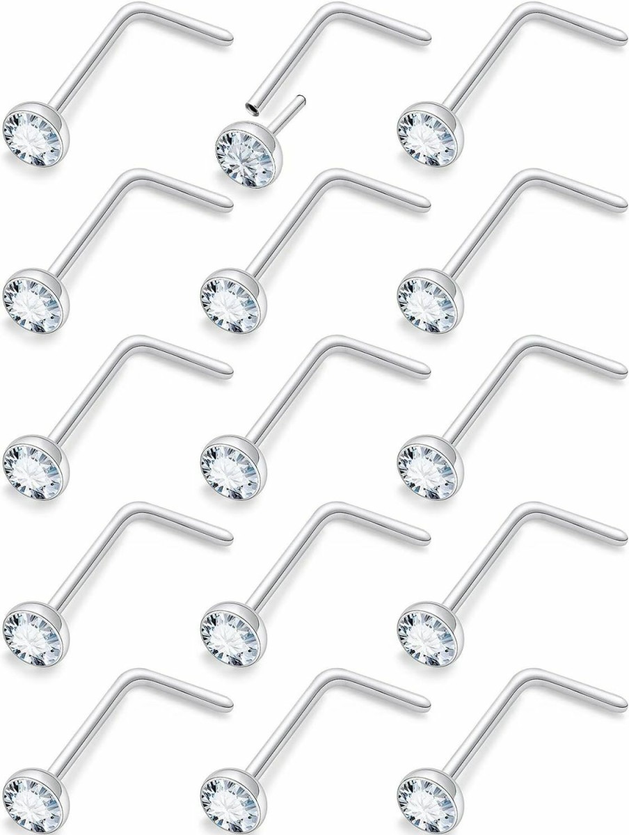 Lsnevsie Body Piercing Studs | Lsnevsie 20G Push In Theadless Nose Rings Studs Surgical Steel Hypoallergenic Nose Rings Studs Piercing Jewelry For Women Men Diamond 2Mm