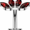 Dynamique Galerie Body Piercing Studs | Dynamique Implant Grade Titanium Threadless Convex Base Floating Belly Ring With 4 Marquise Cz Fan Top (Sold Per Piece)