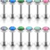 Jovivi Body Piercing Studs | Jovivi 2-12Pcs 16G Stainless Steel Created-Opal Monroe Labret Rings Lip Stud Tragus Cartilage Piercing Jewelry 8Mm For Men Women