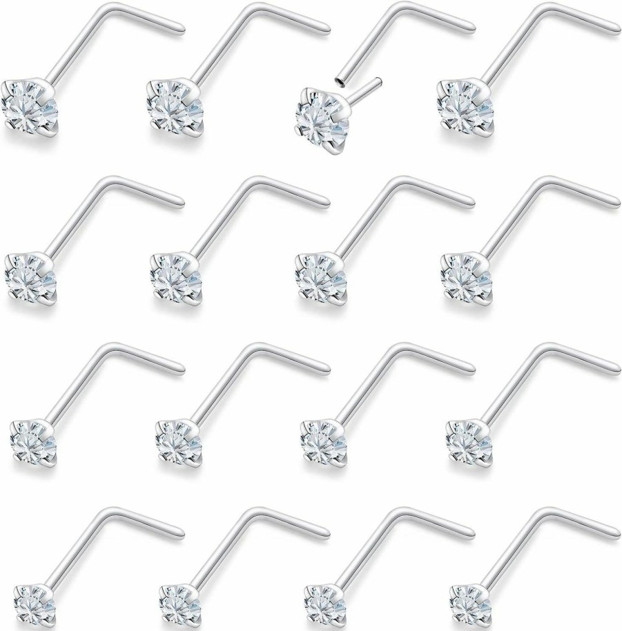 Lsnevsie Body Piercing Studs | Lsnevsie 20G Push In Theadless Nose Rings Studs Surgical Steel Hypoallergenic Nose Rings Studs Piercing Jewelry For Women Men Diamond 1.5Mm 2Mm 2.5Mm 3Mm