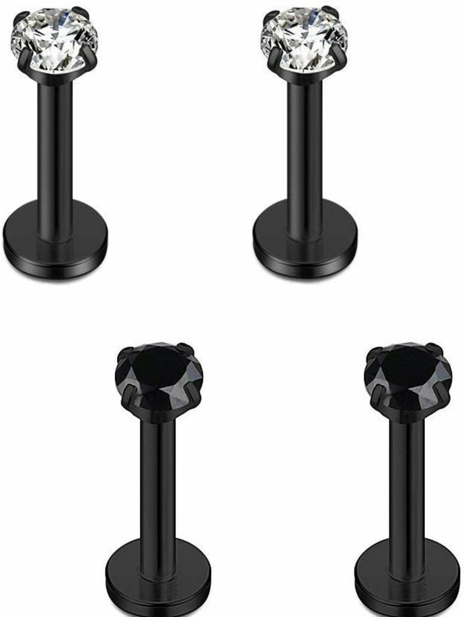 Briana Williams Body Piercing Studs | Briana Williams 16G Lip Rings Surgical Steel Cartilage Tragus Helix Earrings Piercing Labret Stud Lip Ear Piercing Jewelry 6Mm 8Mm Bar