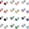 ZS Body Piercing Studs | Zs 12 Pairs Cz Ear Stud Mixed Colors Cartilage Earrings Set Stainless Steel Barbell Studs Earrings Helix Tragus Piercing