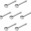 JEWELRIESHOP Body Piercing Studs | Jewelrieshop 40Pcs Nose Ring Studs Stainless Steel Nose Hoop Piercing Jewelry Bone Studs For Women Men Hypoallergenic 22G