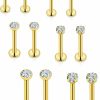 Xnsjeyy Body Piercing Studs | Xnsjeyy 16G Lip Rings For Women Stainless Surgical Steel Labret Jewelry Monroe Lip Ring Medusa Piercing Jewelry Tragus Helix Cartilage Earring Piercing Jewelry For Women Cz 2Mm 3Mm 4Mm 6 Pairs