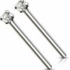 Forbidden Body Jewelry Body Piercing Studs | Forbidden Body Jewelry 18G/20G Grade 23 Titanium 2Mm Press Fit Cz Fishtail Custom Bend Nose Stud