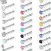 Zolure Body Piercing Studs | Zolure 18G 20G 22G Nose Pin Bone Screws Studs Surgical Steel Body Piercing Jewelry For Women Men