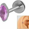 ZETSHION Body Piercing Studs | 16G 6Mm/ 8Mm Waterdrop Cartilage Earring For Women Men Girls Titanium Cubic Zirconia Opal Simple Statement Lip Stud Internally Threaded Tragus Nose Helix Conch Medusa Labret Monroe Piercing Jewelry