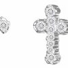 ZETSHION Body Piercing Studs | Cz Cross 20G Barbell Ball Stud Sterling Silver Earrings For Women Girls Cubic Zirconia Tiny Small Studs Cartilage Tragus 4Mm Bead Screw Back Hypoallergenic Thin Faux Piercing Body (Silver) 1