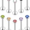 Xnsjeyy Body Piercing Studs | Xnsjeyy 16G Lip Rings For Women Stainless Steel Lip Studs Medusa Labret Monroe Lip Rings Piercing Tragus Helix Cartilage Forward Earring Piercing Jewelry For Women 2Mm 3Mm 4Mm Cz Silver 10Pcs 6-10Mm