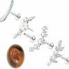 NICEIGHT Body Piercing Studs | 4Pcs 16G G23 Titanium Cartilage Earrings For Women Titanium Threadless Push In Cartilage Earring Stud For Sensitive Ear Flower Opal Cz Conch Earrings Flat Back Conch Piercing 6/8/10Mm Bar