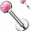 Melighting Body Piercing Studs | Melighting Titanium Flat Back Earring, 16G Opal Threadless Earring For Women, Titanium G23 Tragus Piercing Jewelry, Titanium Labret Jewelry, Helix Earrings For Women