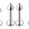 Lcolyoli Body Piercing Studs | Lcolyoli G23 Titanium Lip Rings 16G 18G 20G Labret Jewelry Medusa Piercing Jewelry Monroe Lip Rings Different Size Tragus Nail Conch Helix Earring Stud Bar Length 6Mm 8Mm 10Mm