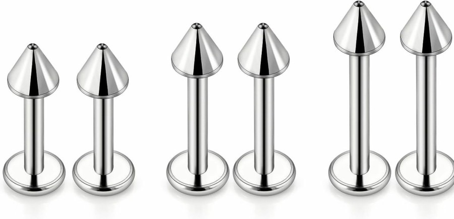 Lcolyoli Body Piercing Studs | Lcolyoli G23 Titanium Lip Rings 16G 18G 20G Labret Jewelry Medusa Piercing Jewelry Monroe Lip Rings Different Size Tragus Nail Conch Helix Earring Stud Bar Length 6Mm 8Mm 10Mm