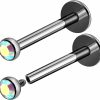 MATIGA Body Piercing Studs | 2Pcs Internally Titanium 16G 5/16 8Mm Lip Labret Piercing Jewelry Tragus Cartilage Monroe 2.2Mm Crystal More Choices