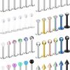 Prjndjw Body Piercing Studs | Prjndjw 48Pcs Lip Rings 16G Surgical Steel Labret Studs Monroe Ring Piercing Jewelry For Women Men Conch Cartilage Tragus Helix Earring Barbells 8Mm 10Mm Glow In The Dark