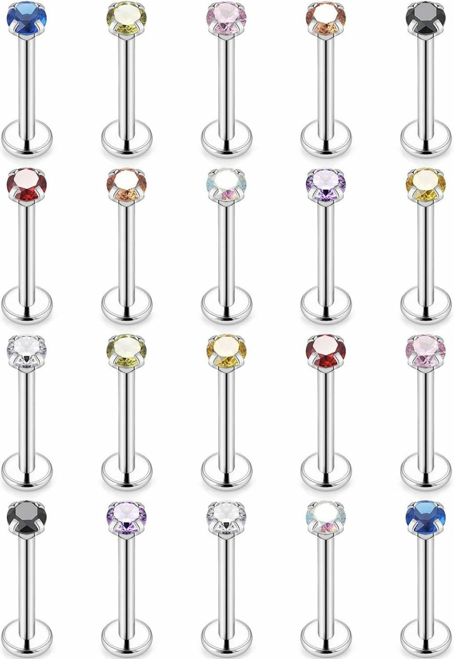 Vsnnsns Body Piercing Studs | Vsnnsns 16G Lip Rings Stainless Steel Labret Monroe Lip Rings Nail Cartilage Tragus Helix Earrings Studs Ring Medusa Piercing Jewelry For Women Men 6Mm 8Mm 10Mm