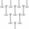 CrazyPiercing Body Piercing Studs | Crazypiercing 10Pcs 16G Lip Rings 6Mm 8Mm 10Mm Labret Monroe Lip Ring Stainless Steel Nose Studs Piercing Internally Threaded Piercing Jewelry With 4Mm Cz