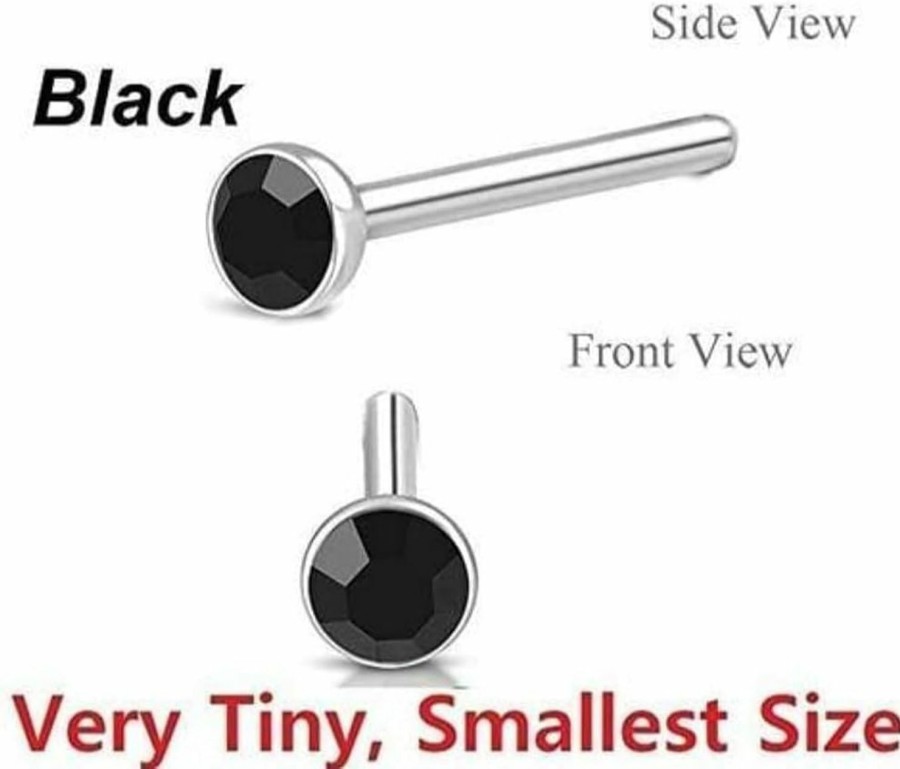 Generic Body Piercing Studs | The_Lovely_Store_|| Black || 1 Pcs Metal 1Mm Nose Ring Pins Body Piercing Jewellery Nose Stud For Girls & Women || Nose Ring || Nose Stud || Nose Jewelry