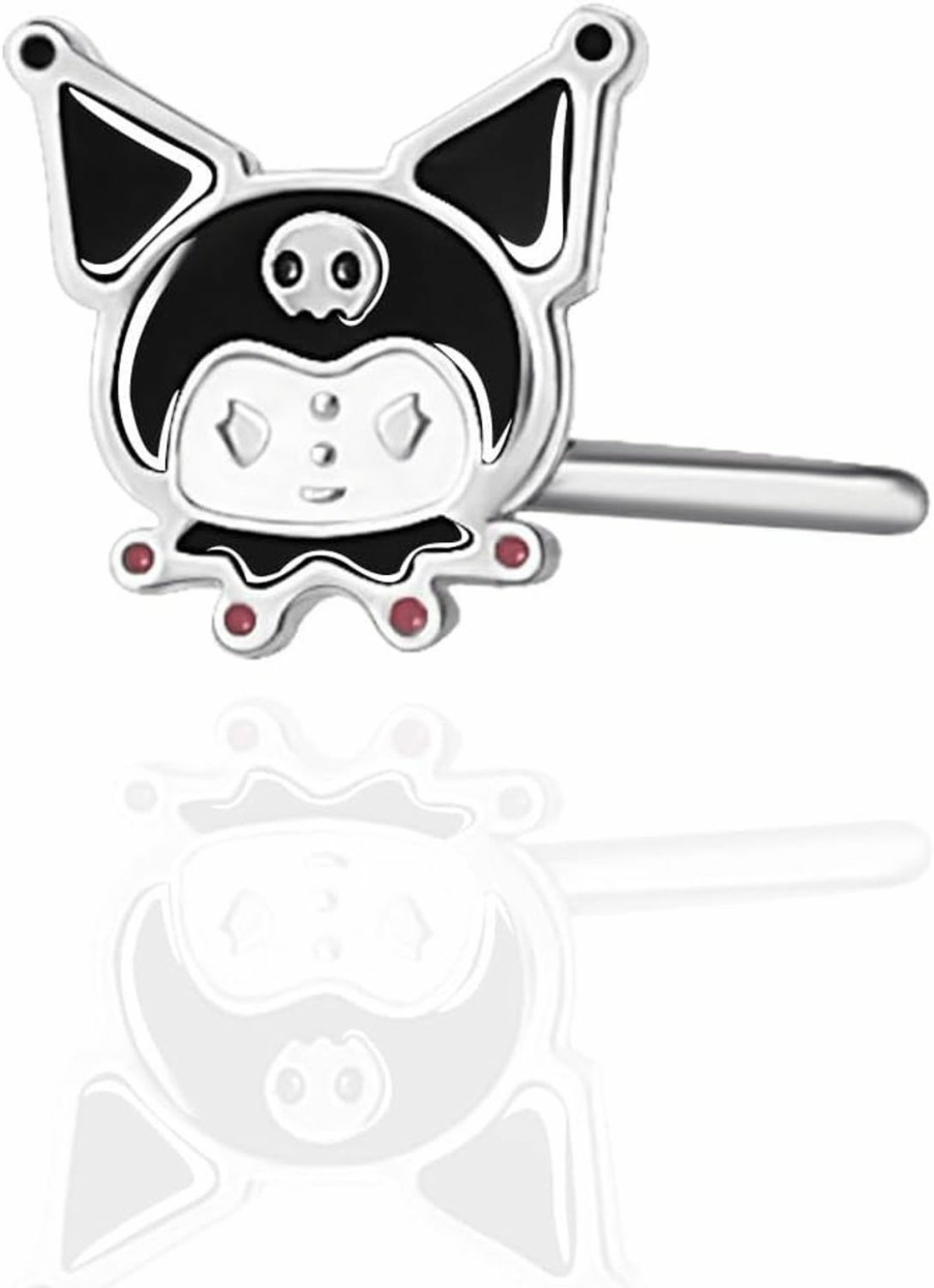 Hello Kitty Body Piercing Studs | Hello Kitty Kuromi Nose Rings 20G Stainless Steel L-Shape Kawaii Cute Nose Stud Officially Licensed Sanrio