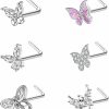 FLOGWE Body Piercing Studs | Flogwe 20G Nose Ring Studs 316L Butterfly And Spider Nose Ring Studs Cz Heart Flower Nose Stud Surgical Steel Piercing Jewelry…