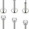 Kridzisw Body Piercing Studs | Kridzisw 20G 18G Titanium Threadless Nose Rings Studs For Women Men Hypoallergenic Implant Grade Nose Studs Push In Flat Back Nose Nostril Rings Studs Piercing Jewelry For Sensitive Skin 2Mm