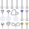 Xnsjeyy Body Piercing Studs | Xnsjeyy 16G Threadless Push In Lip Rings For Women Lip Studs Labret Jewelry Monroe Lip Rings Medusa Piercing Jewelry Tragus Rook Helix Cartilage Forward Earring Piercing Jewelry For Women Silver 16Pcs