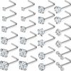 Kridzisw Body Piercing Studs | Kridzisw 18G Nose Rings Studs With Cubic Zircona Sparkly 316L Surgical Steel Straight Screw L Shaped Hypoallergenic Nose Studs Piercing Jewelry For Women Men 1.5Mm 2Mm 2.5Mm 3Mm 4Mm 12Pairs