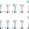 Xpircn Body Piercing Studs | Xpircn 16G Lip Rings Medusa Piercing Jewelry Internally Threaded Flat Back Earrings Labret Monroe Studs Tragus Helix Cartilage Piercing Jewelry