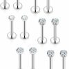 Xnsjeyy Body Piercing Studs | Xnsjeyy 16G Lip Rings For Women Stainless Surgical Steel Labret Jewelry Monroe Lip Ring Medusa Piercing Jewelry Tragus Helix Cartilage Forward Earring Piercing Jewelry For Women 6Mm 8Mm 10Mm 6 Pairs