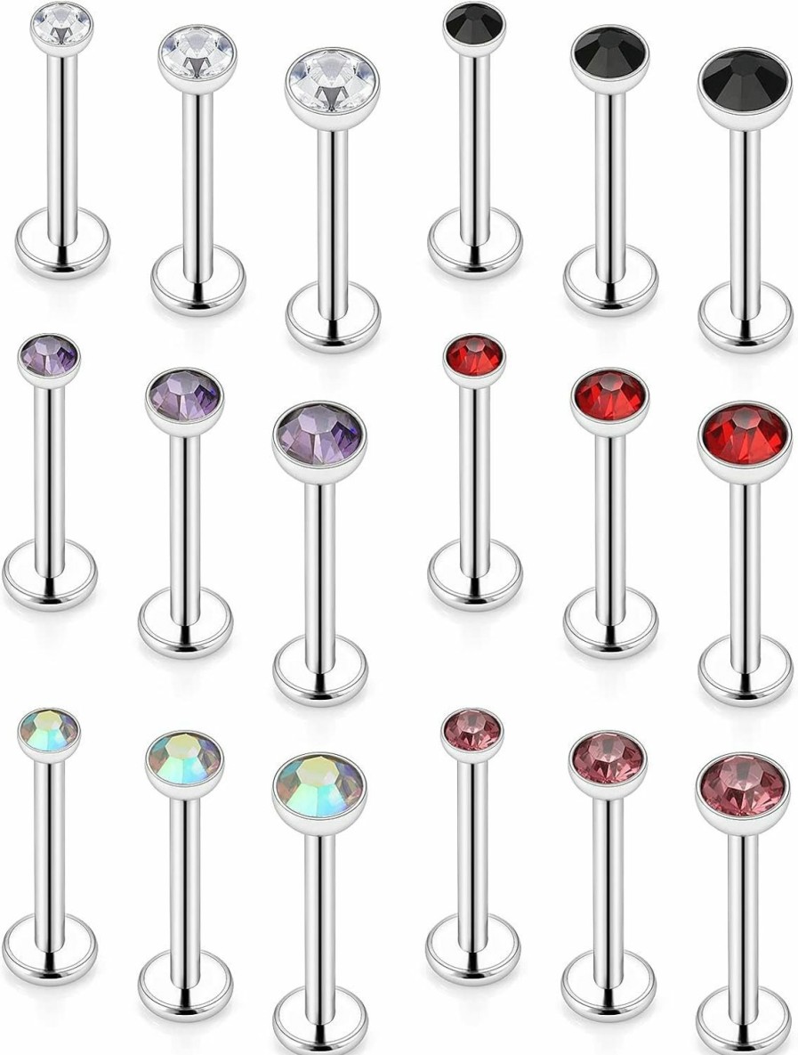 Vsnnsns Body Piercing Studs | Vsnnsns 16G Lip Rings Stainless Steel Labret Monroe Lip Rings Nail Cartilage Tragus Helix Earrings Studs Ring Medusa Piercing Jewelry For Women Men 6Mm 8Mm 10Mm