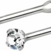 Forbidden Body Jewelry Body Piercing Studs | Forbidden Body Jewelry Nose Rings 22G Sterling Silver Cz Simulated Diamond Nose Studs, 1.5 Mm & 2.5Mm