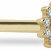 generic Body Piercing Studs | Round Labret Cartilage Piercing Earring With Zircons - 14K Solid Yellow Gold - For Helix Tragus Lobe Conch Flat & Other Body Piercing By Koral Jewelry