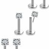 Qiwnswoy Body Piercing Studs | Qiwnswoy 20G 18G Flat Back Earrings Stud Threadless Push In Nose Rings Studs Surgical Steel Tragus Cartilage Earrings Lip Ring Medusa Piercing Jewelry For Women Men