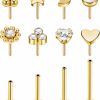 NICEIGHT Body Piercing Studs | 16G 18G 20G 316L Stainless Steel Threadless Push In Labret Monroe Studs Lip Rings For Women Men Flat Back Cartilage Earrings Helix Tragus Stud Earrings Conch Medusa Piercing Jewelry