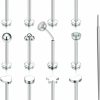 TOPBRIGHT Body Piercing Studs | Topbright 12Pcs 16G 18G Flat Back Earrings 316L Surgical Steel Threadless Tragus Cartilage Nose Stud Push Pin Lip Stud Rings Medusa Piercing Jewelry Hypoallergenic For Women Men