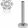 ZYTAIJEW Body Piercing Studs | 16G G23 Titanium Internally Threaded Snowflake Labret Monroe Lip Tragus Cartilage Earring Ring Nose Stud Piercing Jewelry 6Mm/8Mm/10Mm