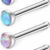 Ruifan Body Piercing Studs | Ruifan 20G 1.5Mm 2Mm 2.5Mm 3Mm Jeweled Opal Nose Bone Studs Rings Pin Piercing Jewelry 4Pcs