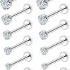 Xwnskvvz Body Piercing Studs | Xwnskvvz 16G Internally Threaded Medusa Piercing Jewelry Labret Studs Monroe Lip Ring Stainless Steel Tragus Piercing Jewelry 2-4.5Mm Cubic Zirconia Forward Helix Earrings Cartilage Conch Earring