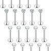 Xnsjeyy Body Piercing Studs | Xnsjeyy 16G Lip Rings For Women Stainless Surgical Steel Labret Jewelry Monroe Lip Ring Medusa Piercing Jewelry Tragus Helix Cartilage Forward Earring Piercing Jewelry For Women Cz 6Mm 8Mm 10Mm 20Pcs