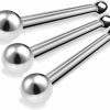 bodyjewellery Body Piercing Studs | Bodyjewellery 3Pcs 20G 0.8Mm Nose Stud Bone Straight Bar Nostril Ring Surgical Stainless Steel 2Mm Ball