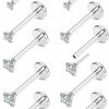 THUNARAZ Body Piercing Studs | Thunaraz 16G 18G 20G Threadless Push In Nose Studs Surgical Steel Push In Nose Rings Stud 1.5Mm 2Mm 2.5Mm 3Mm 4Mm Lip Rings Tragus Cartilage Earrings Monroe Piercing Jewelry For Women Men