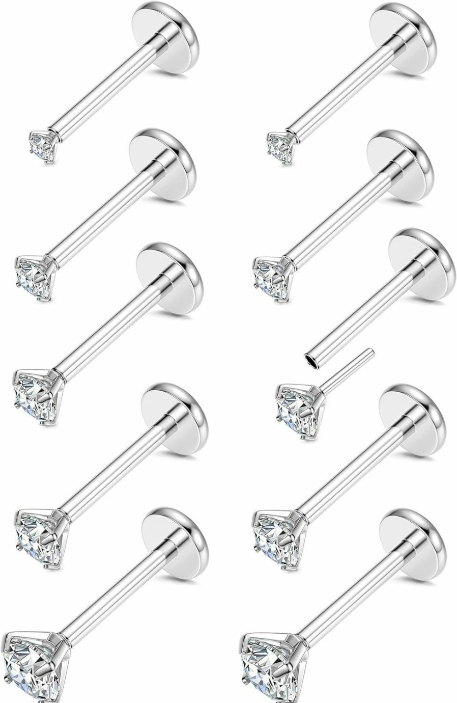 THUNARAZ Body Piercing Studs | Thunaraz 16G 18G 20G Threadless Push In Nose Studs Surgical Steel Push In Nose Rings Stud 1.5Mm 2Mm 2.5Mm 3Mm 4Mm Lip Rings Tragus Cartilage Earrings Monroe Piercing Jewelry For Women Men