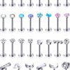 Hicarer Body Piercing Studs | Hicarer Stainless Steel Lip Studs Labret Lip Rings Cartilage Tragus Piercing Jewelry For Women Party Wear Or Clothes Matching 16 G, 30 Pieces