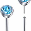 VOJO Body Piercing Studs | Vojo Flat Back Stud Earrings 20G G23 Titanium Cz Hypoallergenic Threadless Cartilage Piercing Jewelry For Women