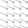 BOGZON Body Piercing Studs | Silver Set Of 20 Round Clear Simulated Diamond Nose Stud Box 1.5 Mm Straight