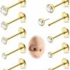 Vegolita Body Piercing Studs | Vegolita 18G 20G 10Pcs 316L Stainless Steel Push In Nose Rings Stud Cubic Zirconia Nose Stud Threadless Nose Ring Nostril Piercing 1.5Mm 2Mm 2.5Mm 3Mm 3.5Mm