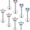 Kridzisw Body Piercing Studs | Kridzisw Push In Theardless Nose Rings Studs 22G 20G 18G Surgical Steel Opal Cubic Zirconia Nose Nostril Piercing Jewelry For Women Men Girls