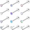 Ftovosyo Body Piercing Studs | Ftovosyo 20G 18G 16G Threadless Push In Nose Rings Studs Surgical Steel Pushin Nose Stud 2Mm 2.5Mm 3Mm Round Crystal Opal Labret Lip Medusa Piercing Jewelry Conch Helix Tragus Earring For Women Men